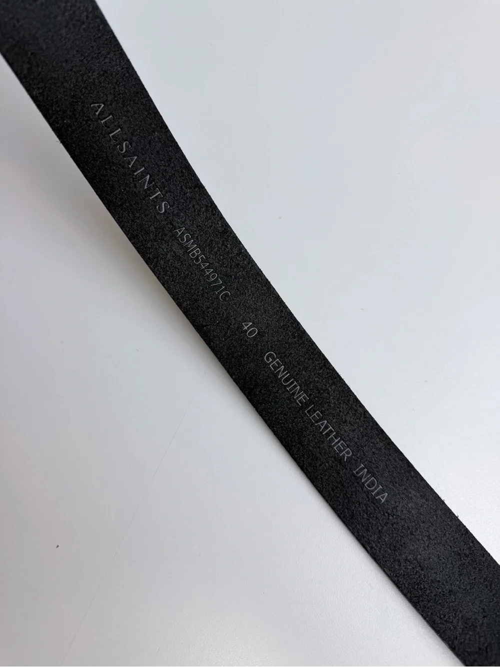 All Saints Men’s Black Leather Belt Size 40